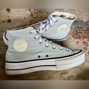 Converse All Star Light Blue Hugh Top Platform Sneaker